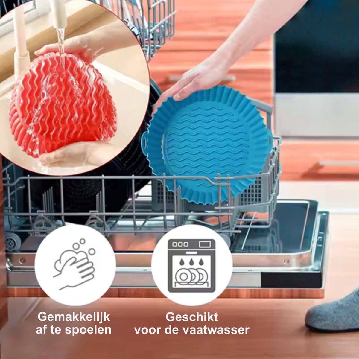 KitchenMundo Airfryer Bakje Siliconen Rood