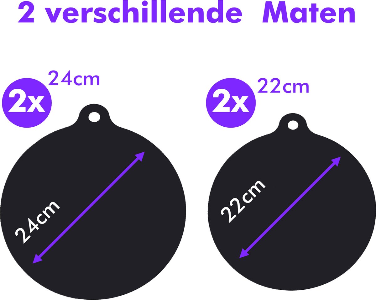 KitchenMundo Inductie beschermer 4x - Zwart 