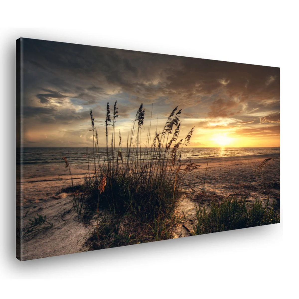 Canvas Schilderij Zonsondergang Strand Duinen