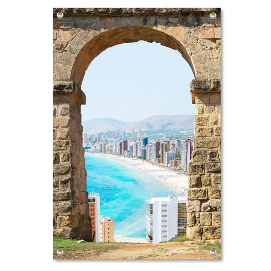 Tuinposter Doorkijk Benidorm